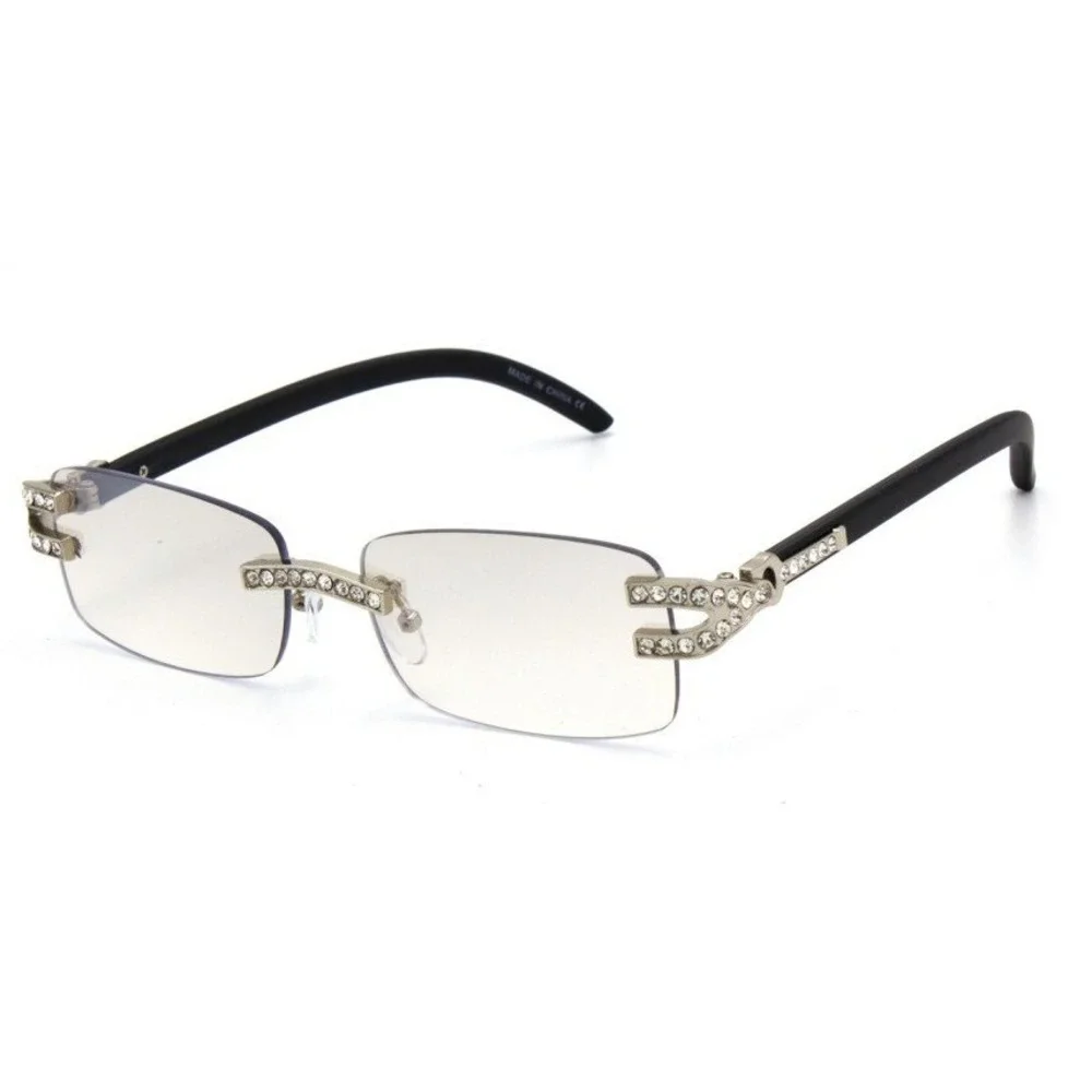 Hip Hop Men's Sunglasses Silver Frame Clear Eyewear Square UV400 Protection‎ New